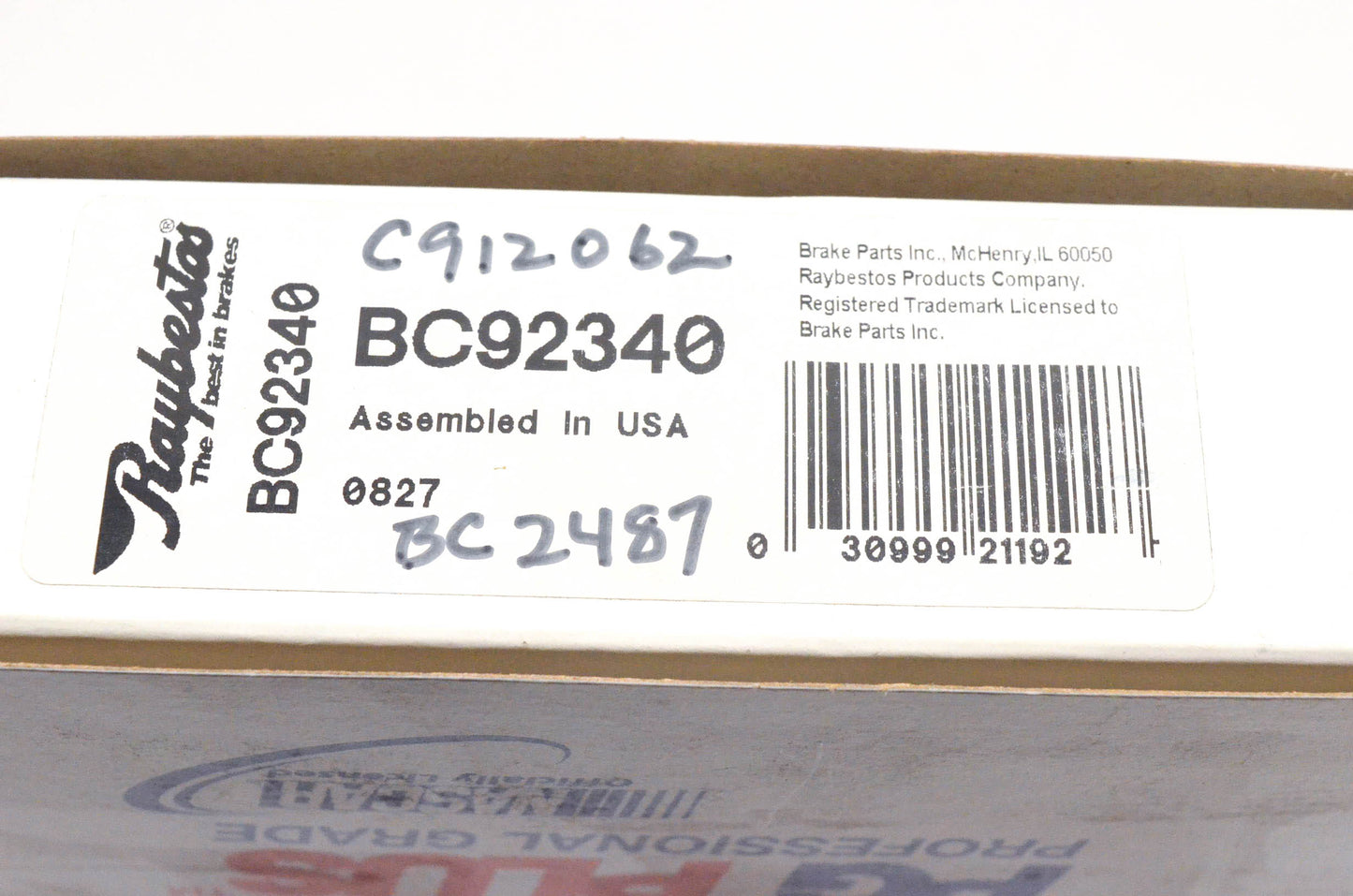 Raybestos BC92340, C912062, BC2487 Brake Cable NOS