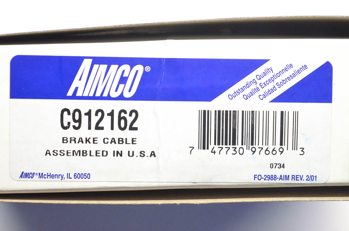 Aimco C912162 Brake Cable NOS