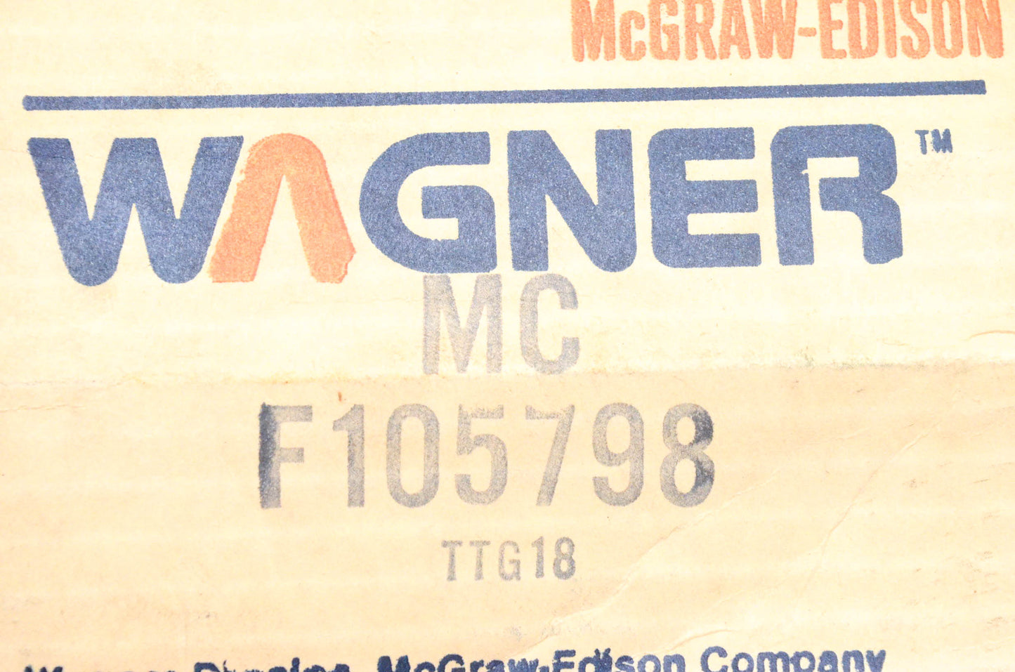 Wagner F105798, 29987 Master Brake Cylinder Assembly NOS
