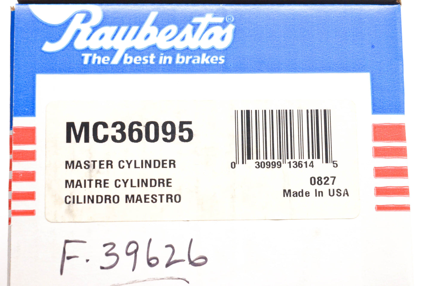 Raybestos MC36095, F45465 Master Brake Cylinder Kit NOS