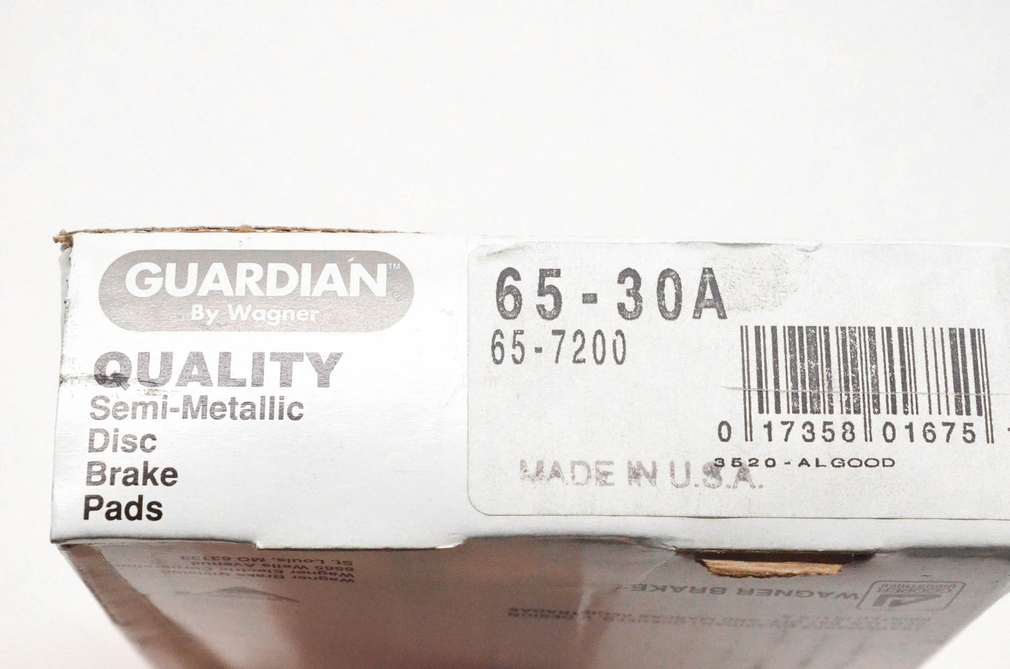 Wagner 65-30A, 65-7200 Guardian Semi Metallic Disc Brake Pad Kit NOS