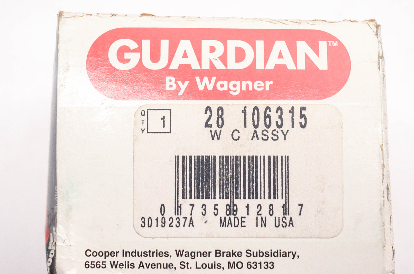 Wagner 28-106315, 54398 Guardian Wheel Cylinder Assembly NOS