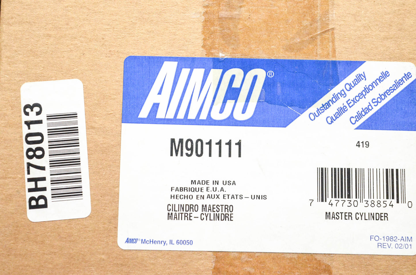 Aimco M901111, BH78013, SS3087B9301 Master Cylinder Assembly NOS