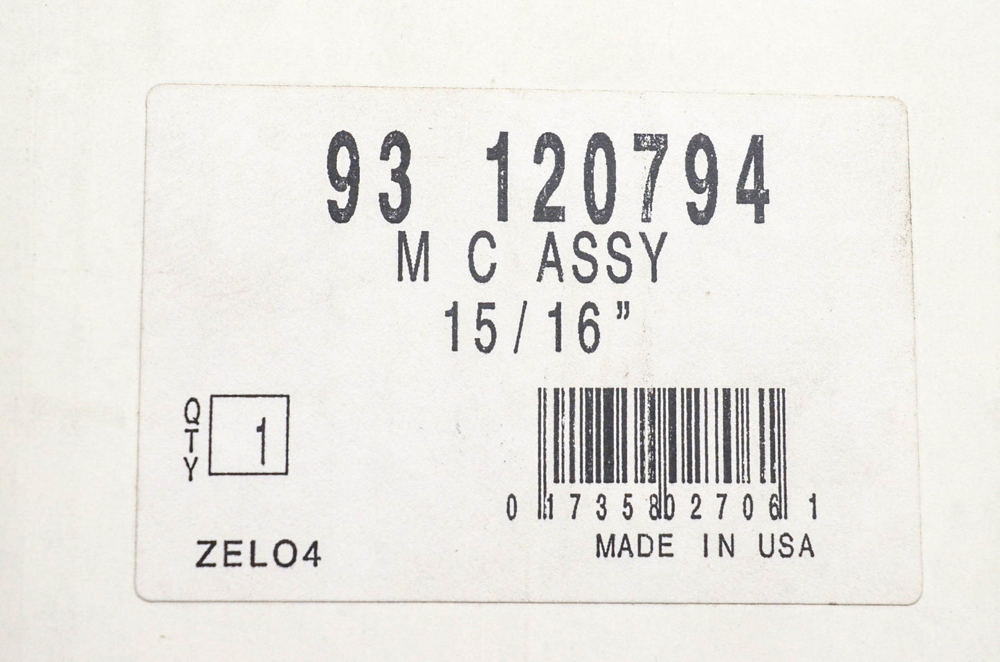 Wagner 93-120794, FF-128242 Master Cylinder Assembly NOS