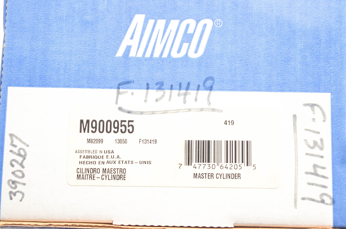 Aimco M900955, M82099, 13050 Master Cylinder Assembly NOS