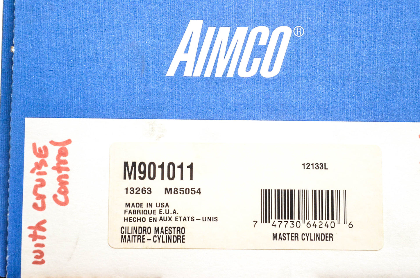 Aimco M901011, 13263, M85054 Master Cylinder Assembly NOS