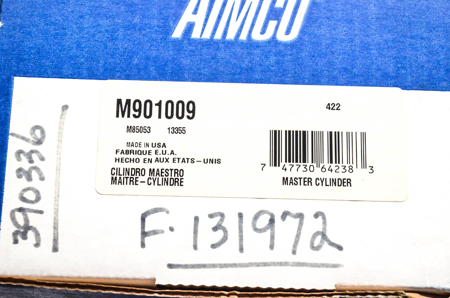 Aimco M901009, M85053, 13355 Master Cylinder Assembly NOS