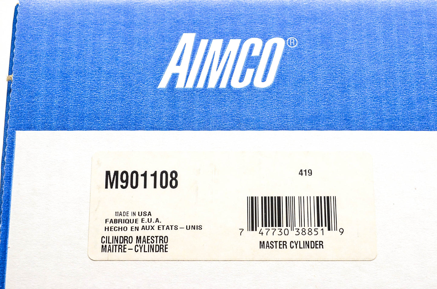 Aimco M901108 Master Cylinder Assembly NOS