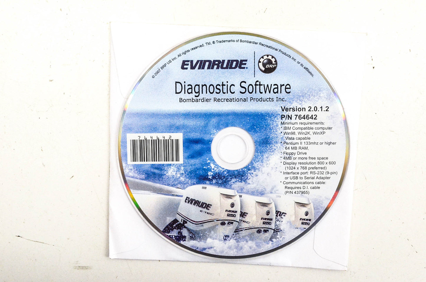 Evinrude 763724 Diagnostic Software Version 2.0.1.2 CDRom