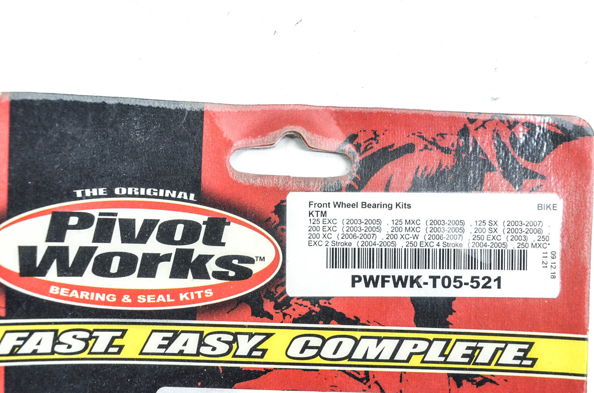 Pivot Works PWFWK-T05-521, 52-0495 Red Front Wheel Bearing Kit NOS
