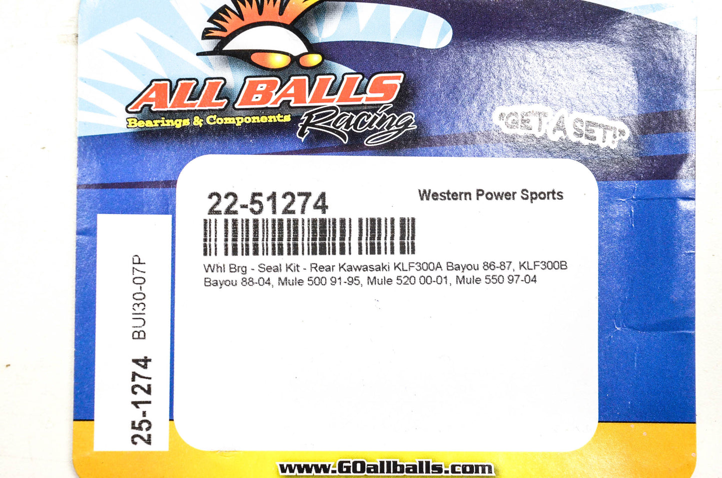 All Balls 22-51274, 25-1274 Wheel Bearing Seal Kit NOS