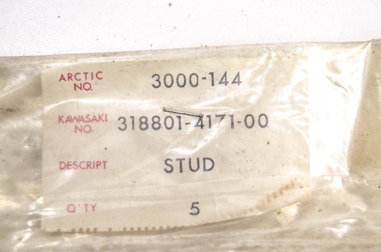 New OEM Arctic Cat 3000-144, 318801-4171-00 Cylinder Studs Qty 5 NOS
