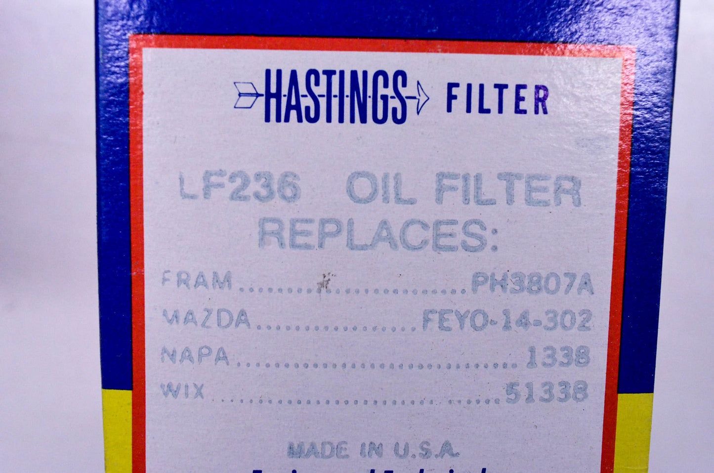 Hastings LF236 Oil Filter NOS