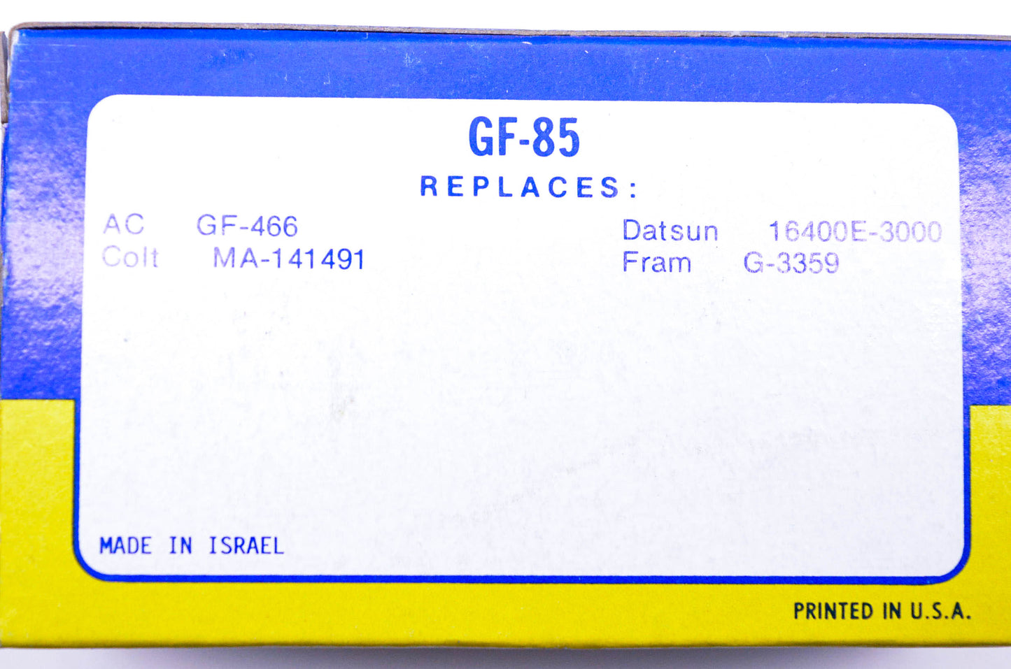 Hastings GF85 Fuel Filter NOS