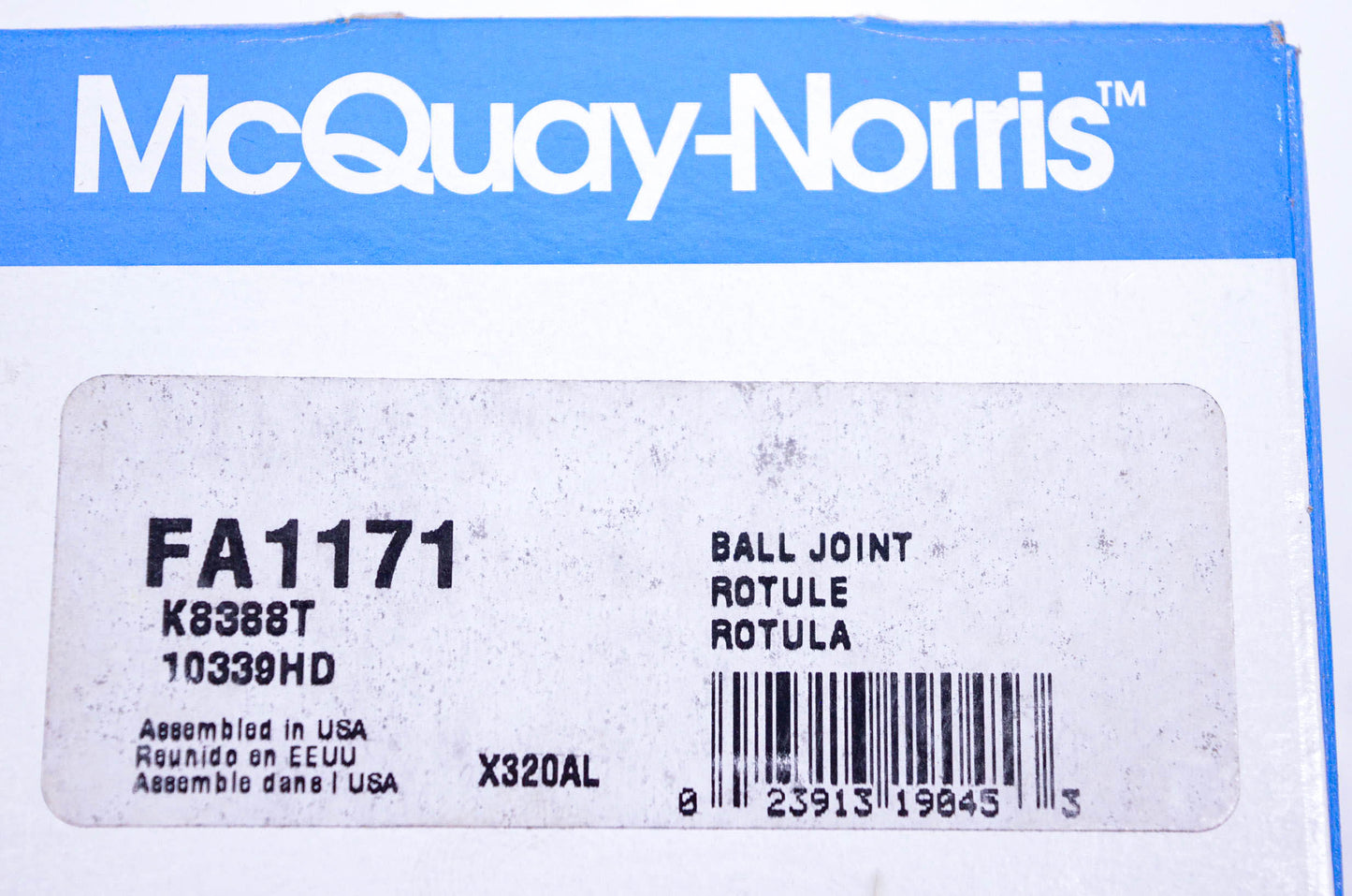 McQuay-Norris FA1171, K8388T, 10339HD Ball Joint Kit NOS