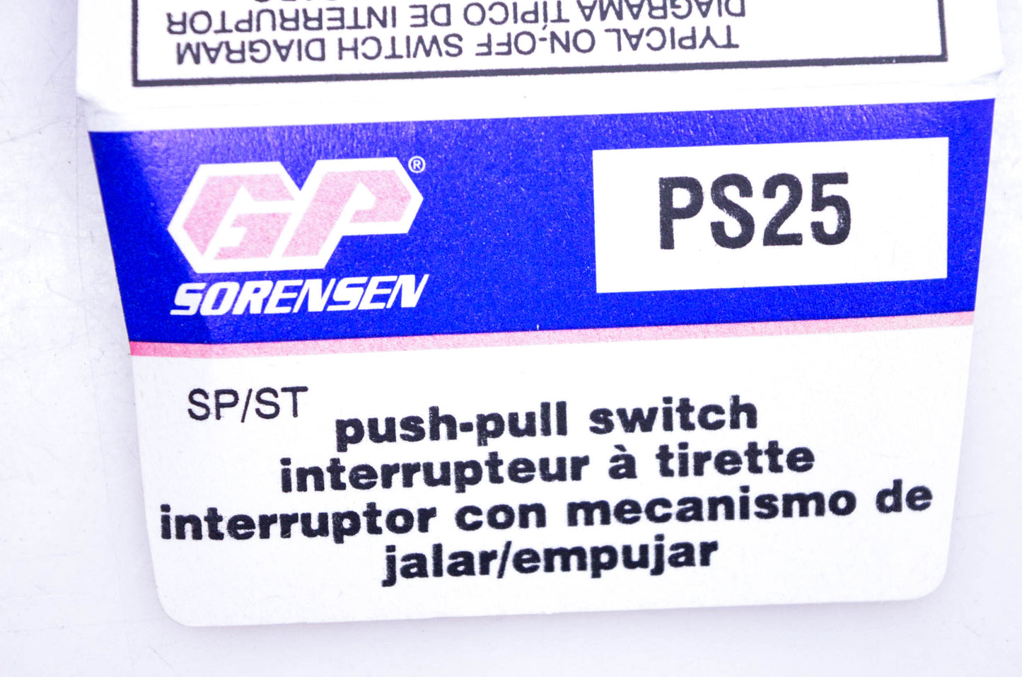 GP Sorensen PS25 Push Pull Switch Kit NOS