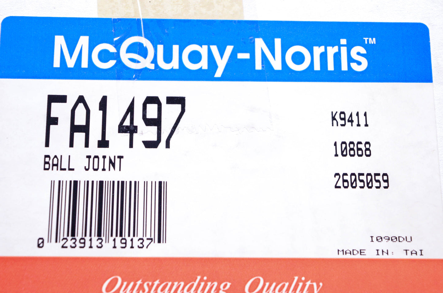 McQuay-Norris FA1497, K9411, 10868 Front Right Lower Suspension Arm & Ball Joint NOS