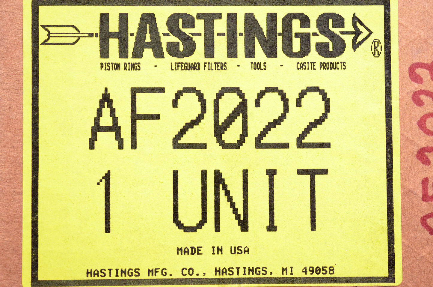 Hastings AF2022, AF-2022 Air Filter Kit NOS