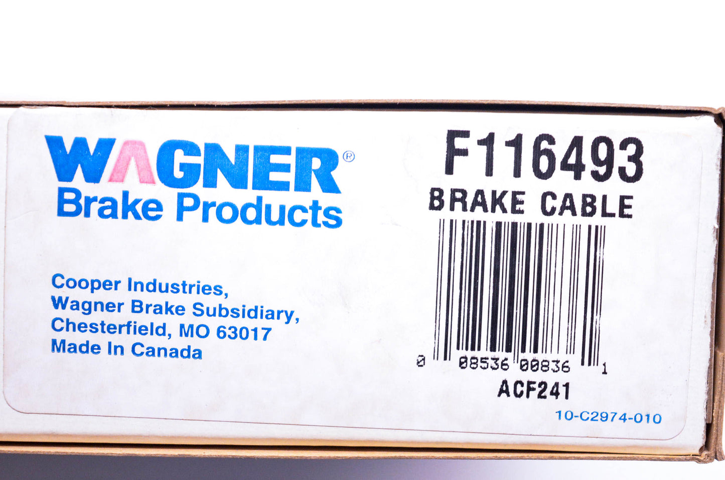Wagner F116493 Brake Cable NOS