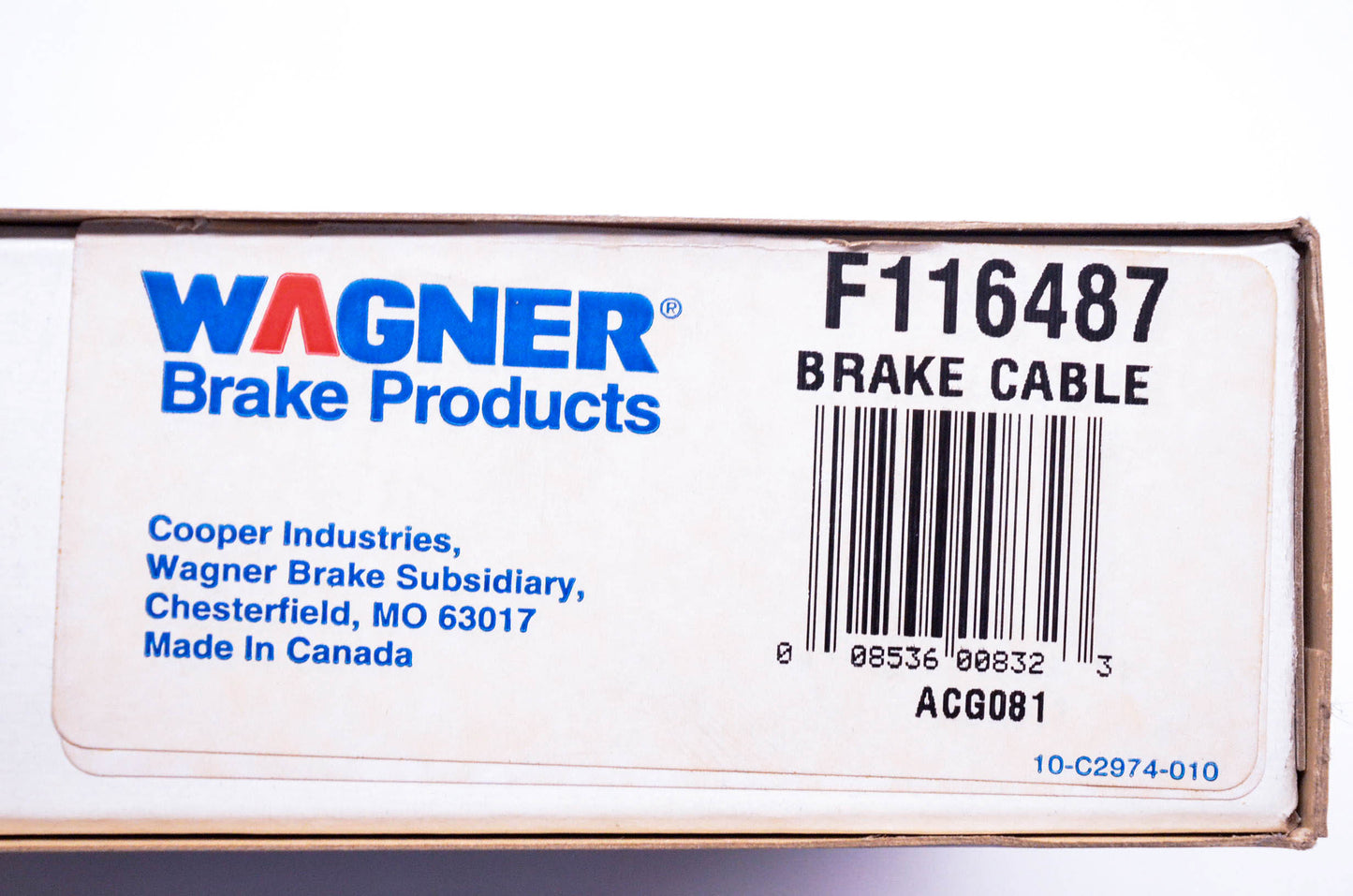 Wagner F116487 Brake Cable Kit NOS