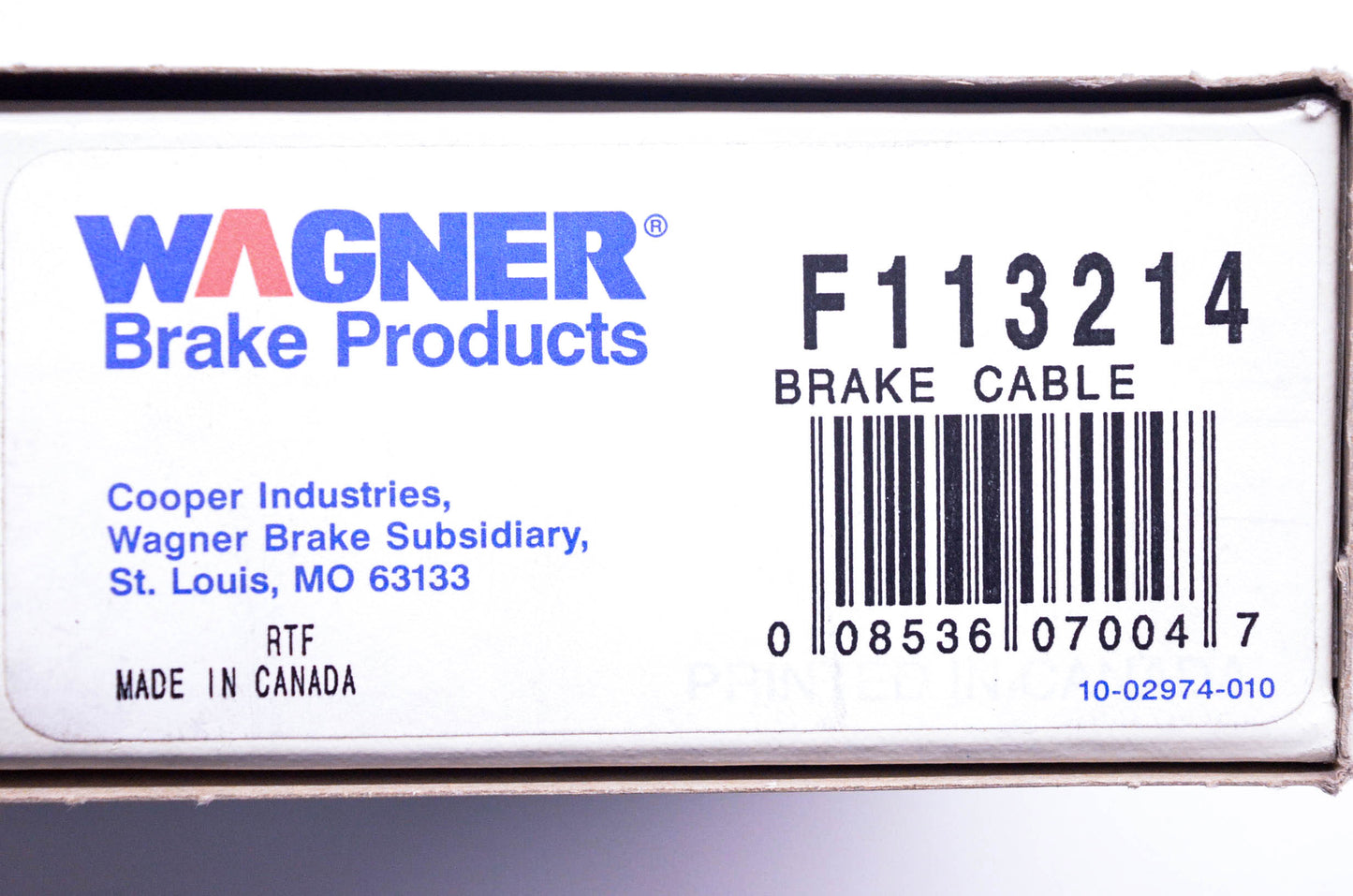 Wagner F113214 Brake Cable NOS