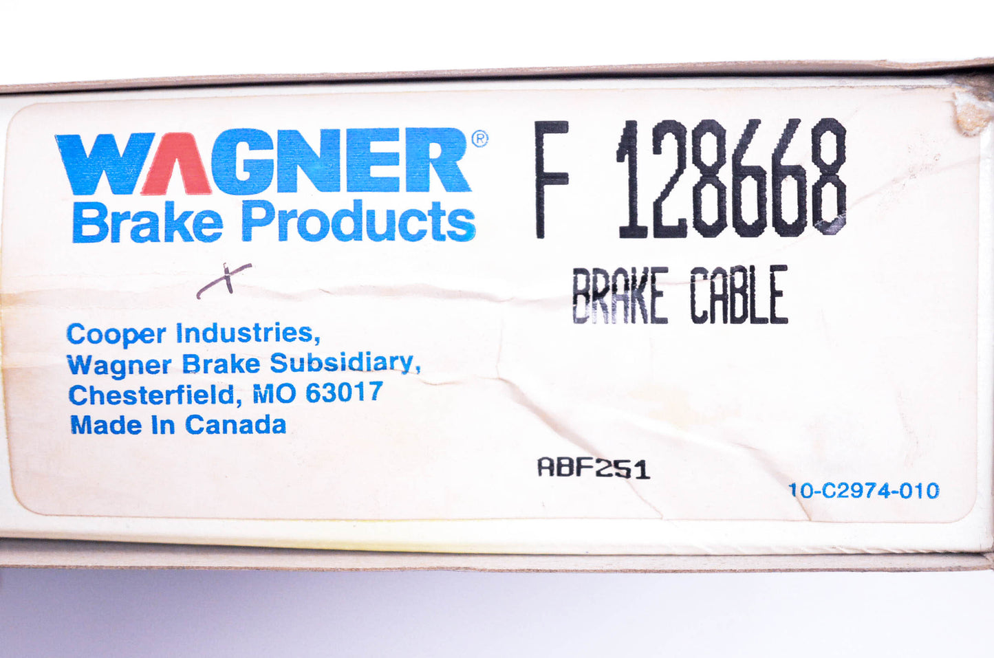 Wagner F128668 Brake Cable NOS