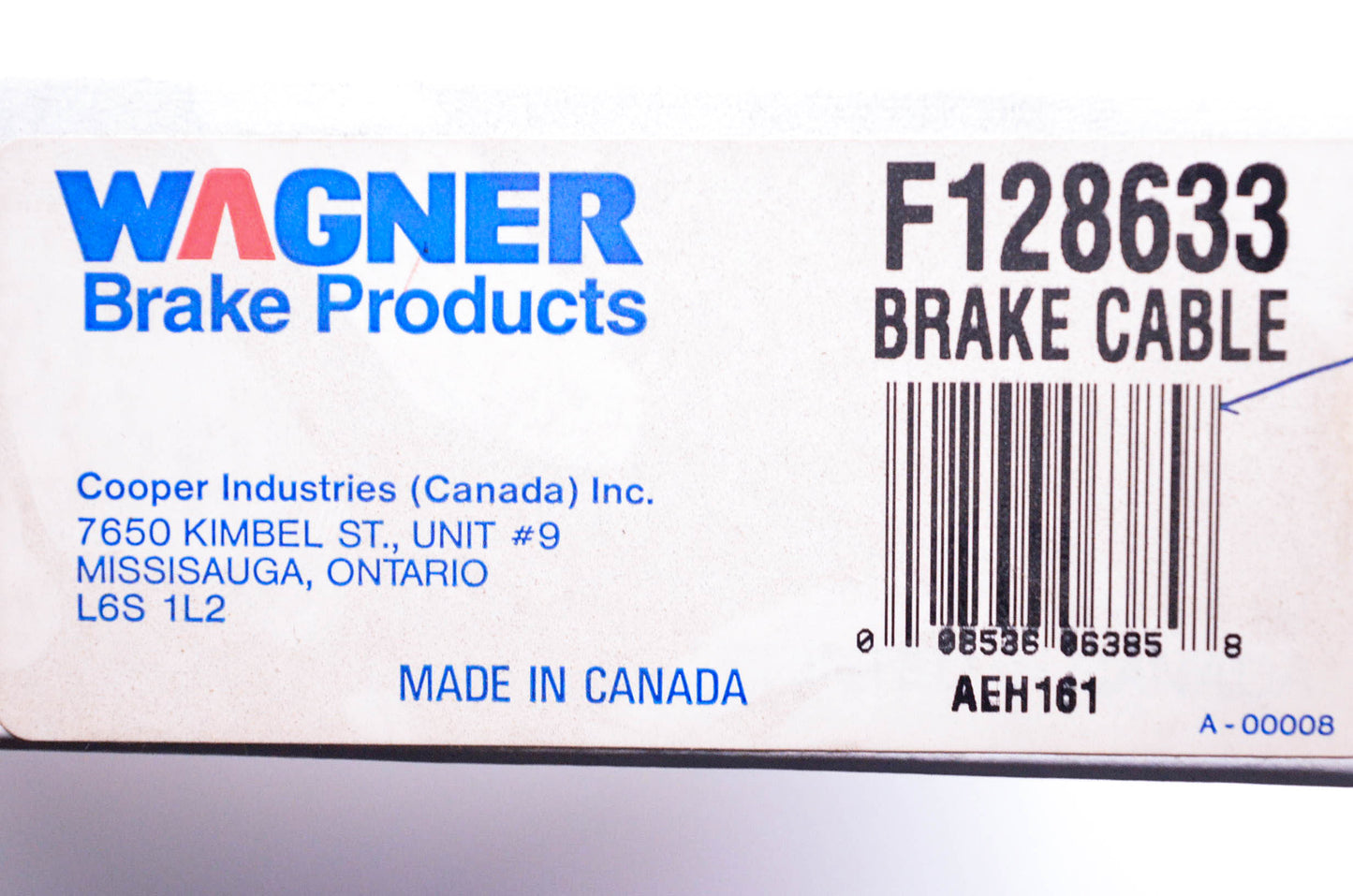 Wagner F128633 Brake Cable NOS