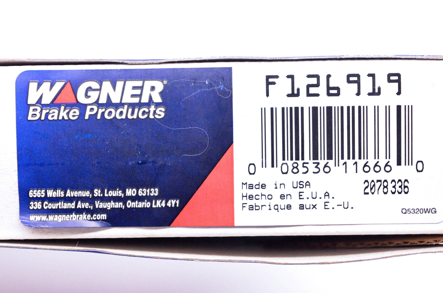 Wagner F126919 Brake Cable NOS