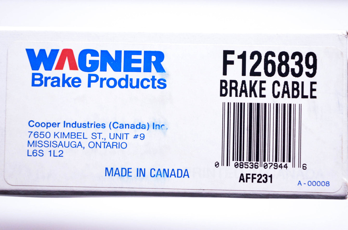 Wagner F126839 Brake Cable NOS