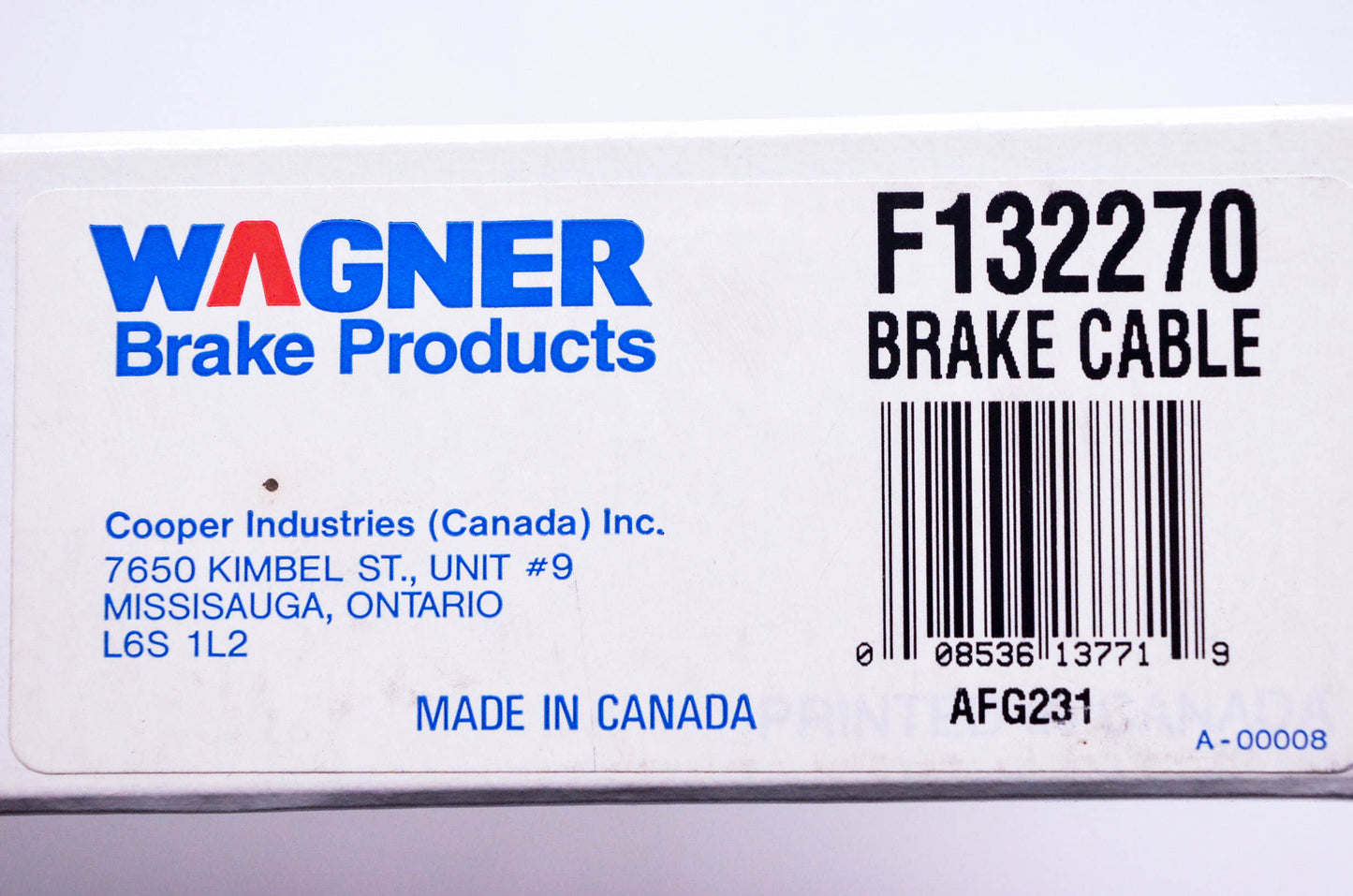 Wagner F132270 Brake Cable NOS