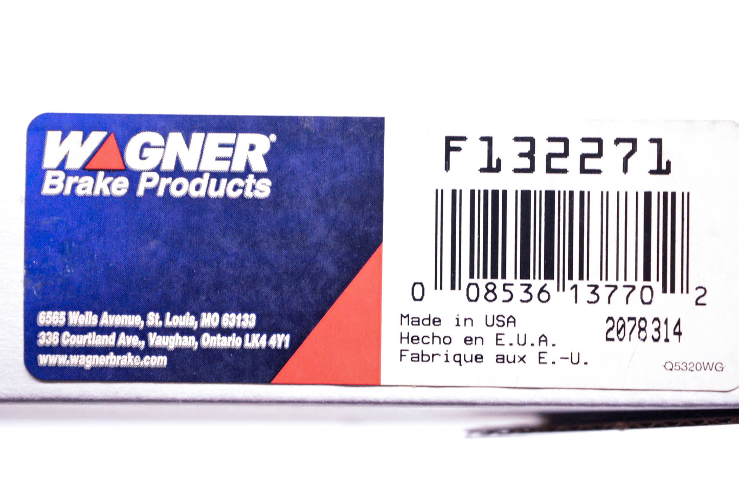 Wagner F132271 Brake Cable NOS