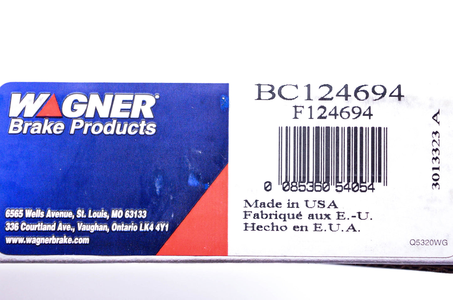 Wagner F124694, BC124694 Brake Cable Kit NOS