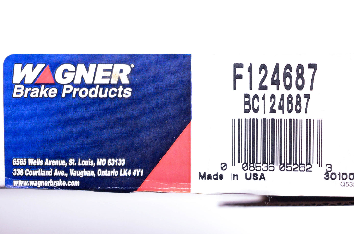 Wagner F124687, BC124687 Brake Cable NOS