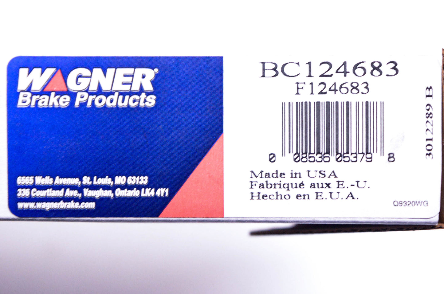 Wagner F124683, BC124683 Brake Cable NOS