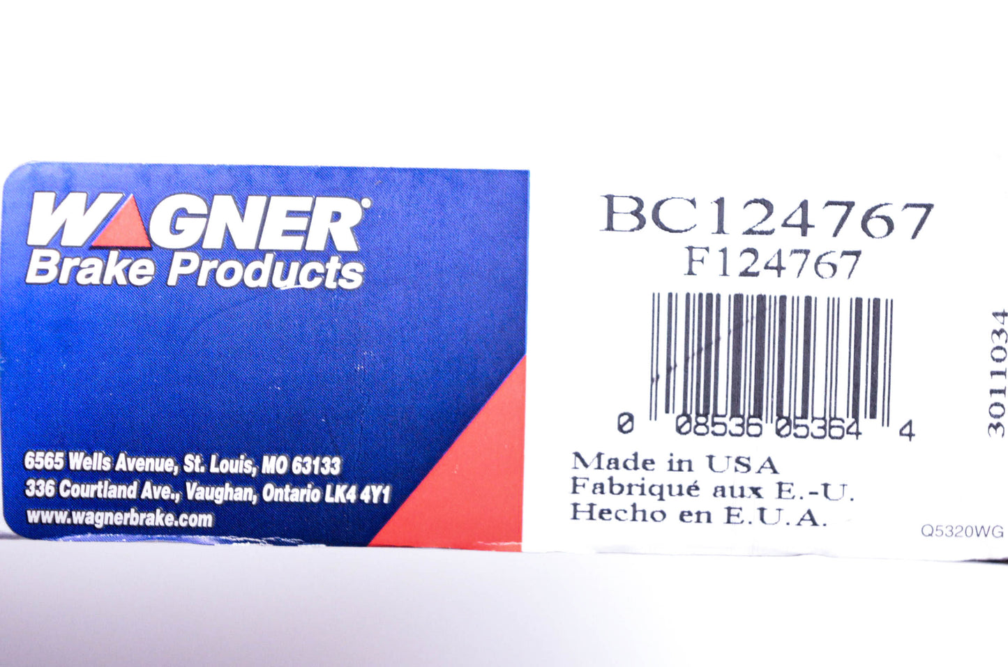 Wagner F124767, BC124767 Brake Cable NOS