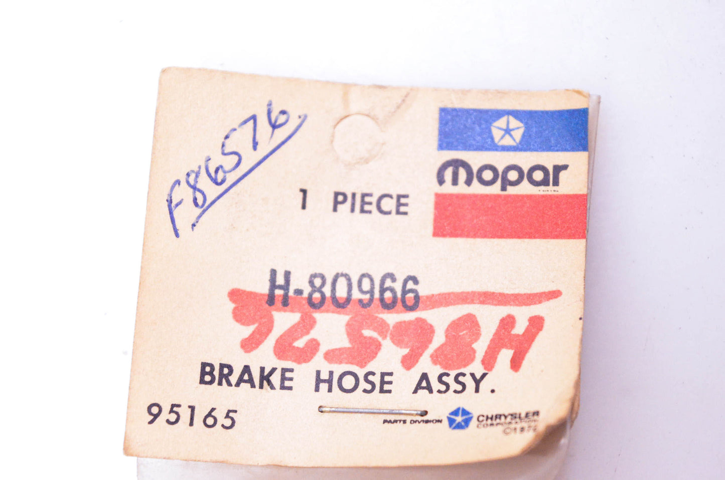 Mopar H80966, F86576, SP5231 Brake Hose NOS