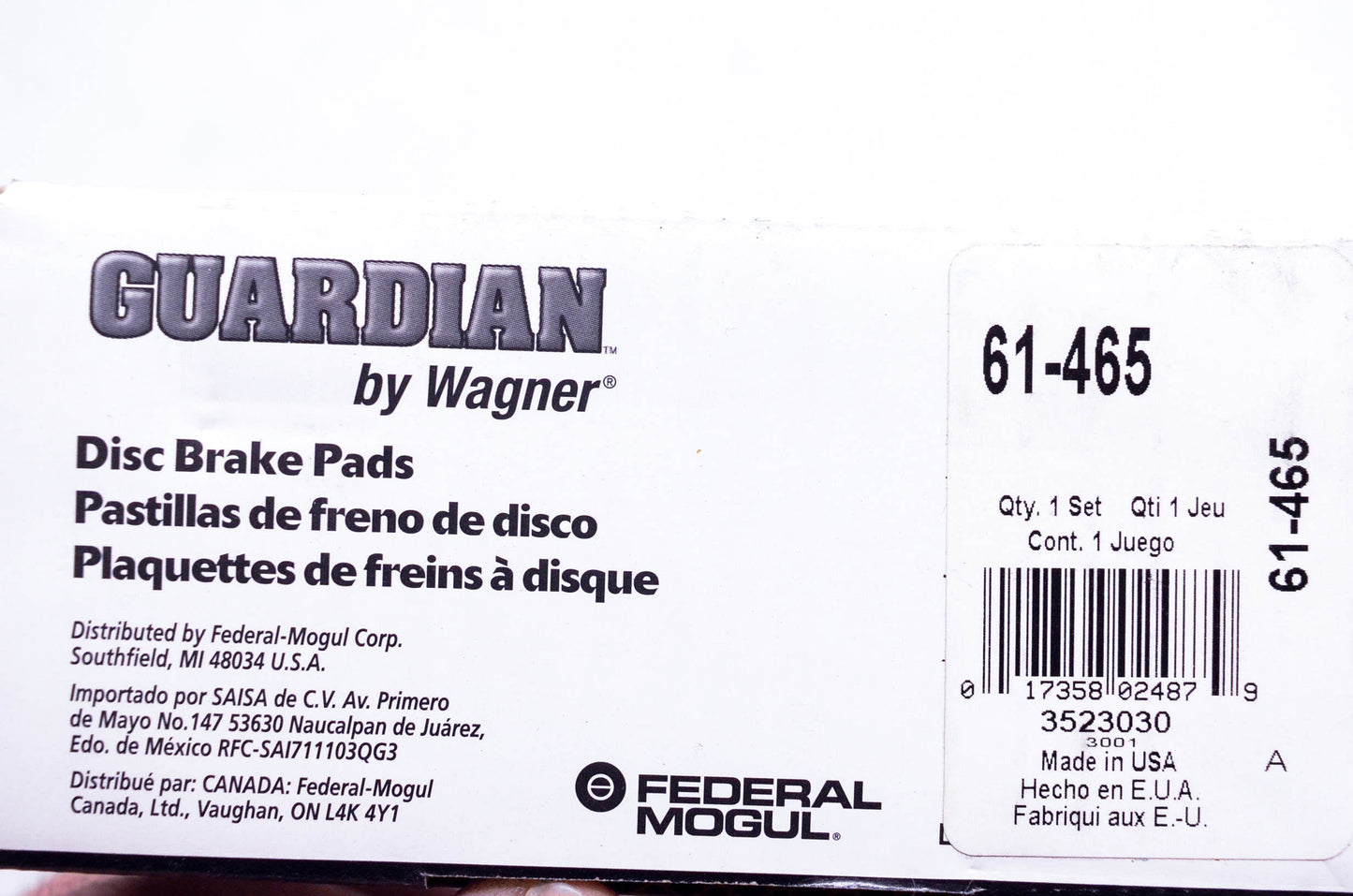 Wagner 61-465 Disc Brake Pad Kit NOS