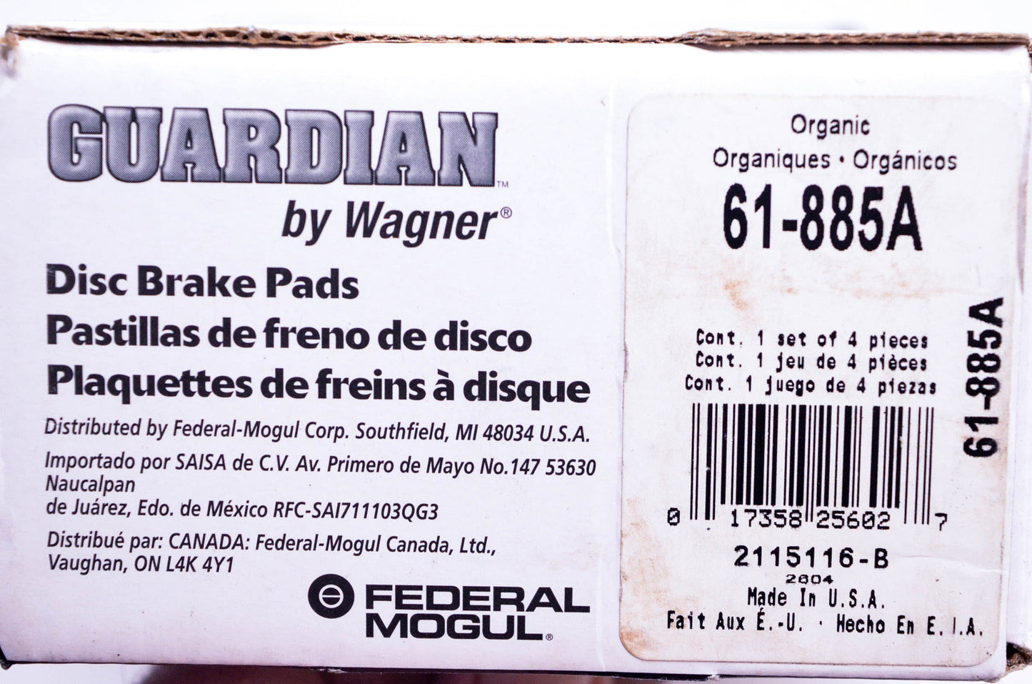 Wagner 61-885A Disc Brake Pad Kit NOS