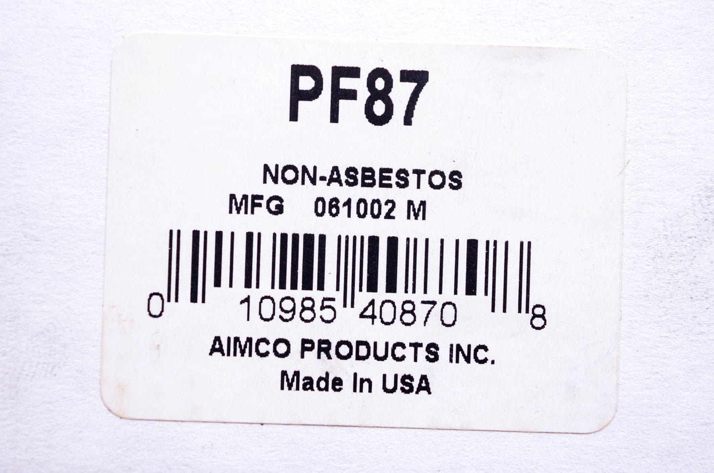 Aimco PF87 Disc Brake Pad Kit NOS