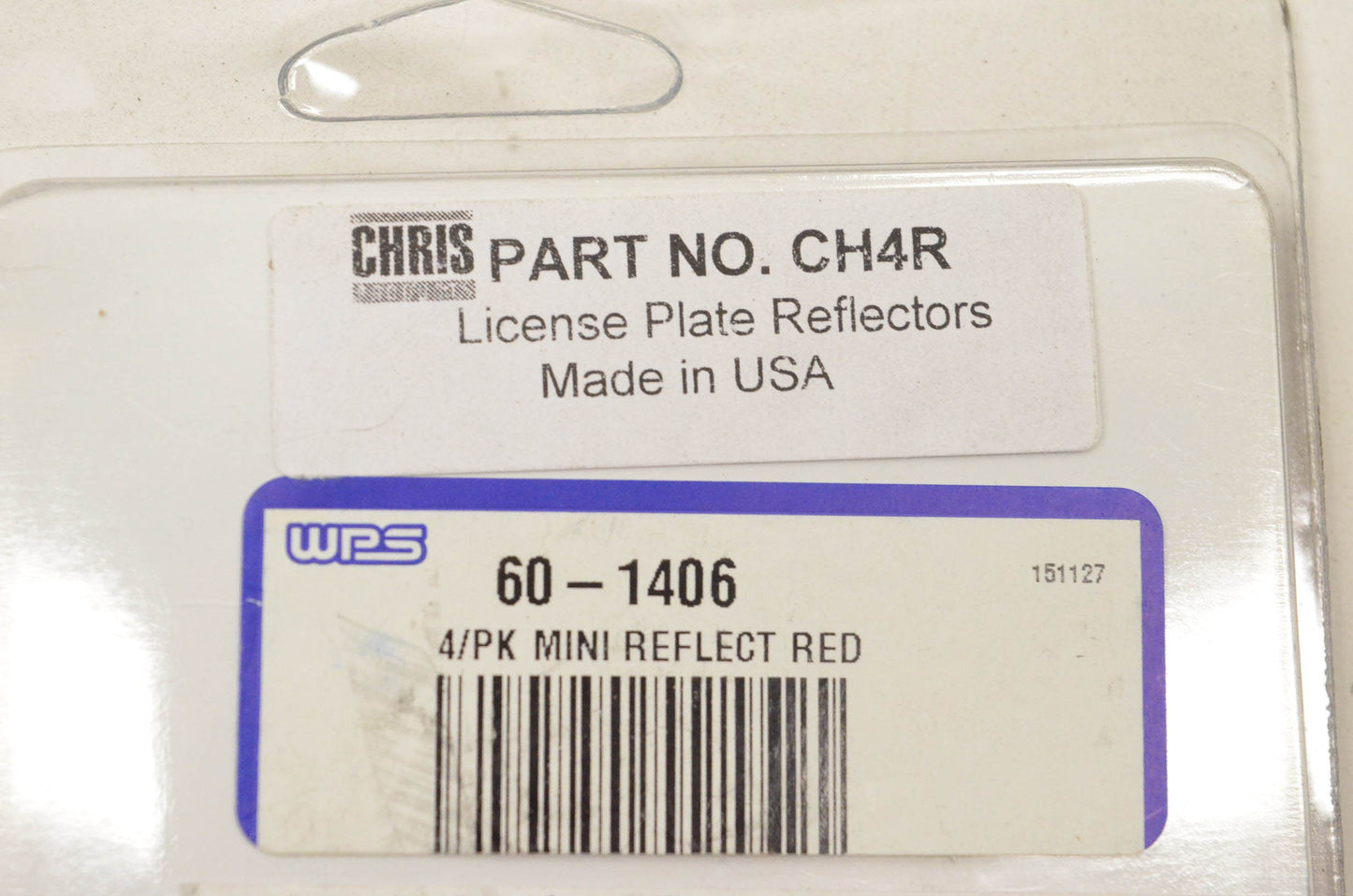 Chris Products CH4R, 60-1406 Red License Plate Reflector Kit NOS