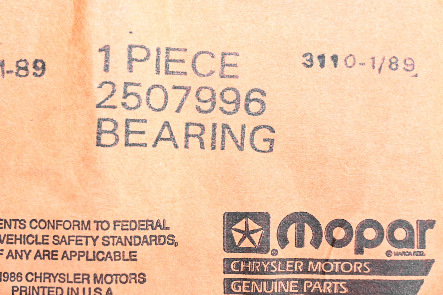 Mopar 2507996, 3110-1/89 Thrust Bearing NOS