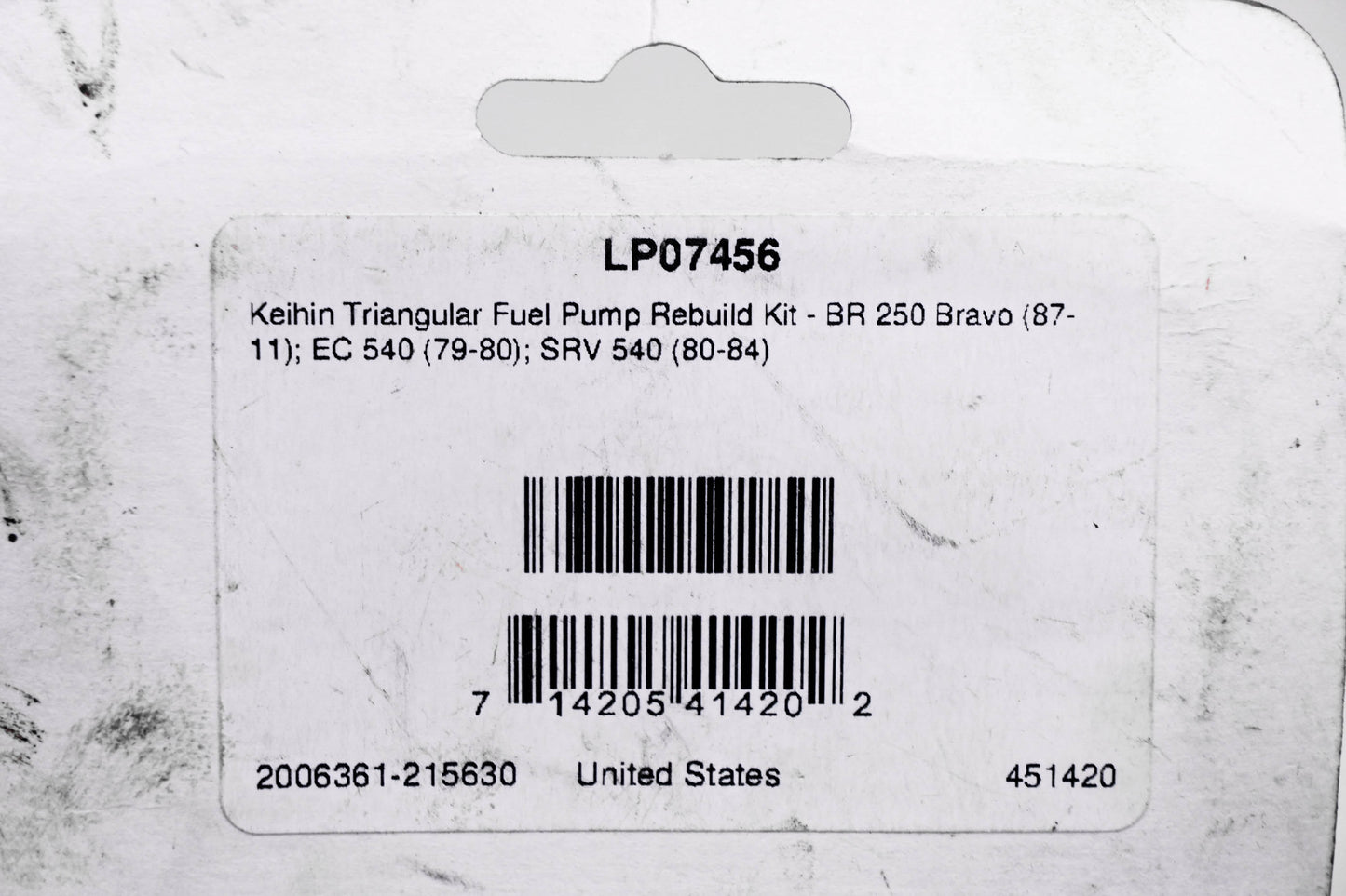 Vertex LP07456 Fuel Pump Rebuild Kit NOS