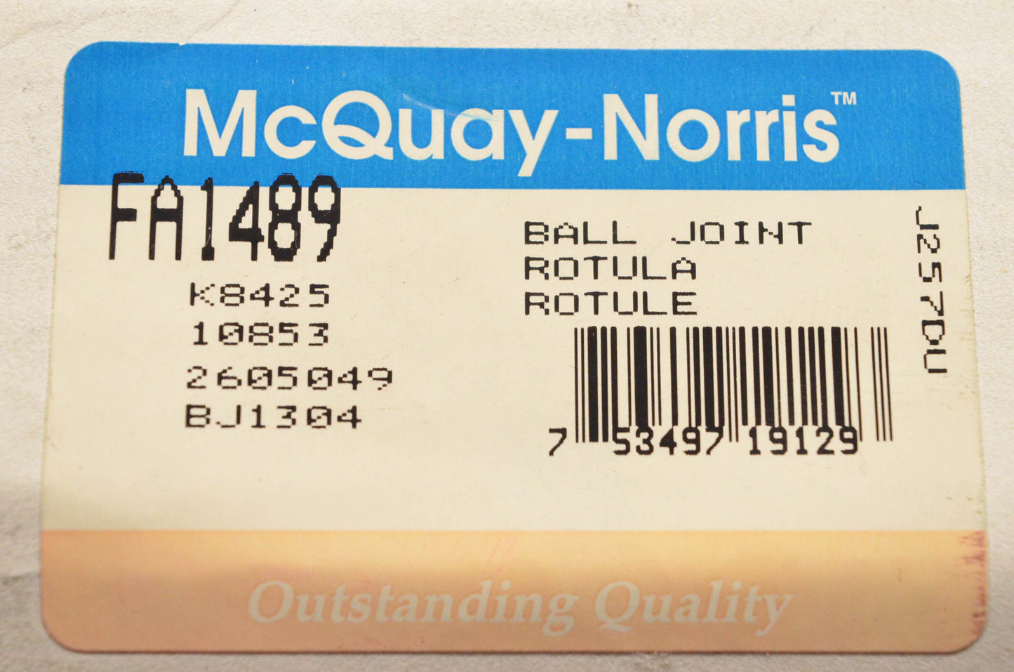 McQuay-Norris FA1489, K8425, 2605049 Suspension Ball Joint Kit NOS