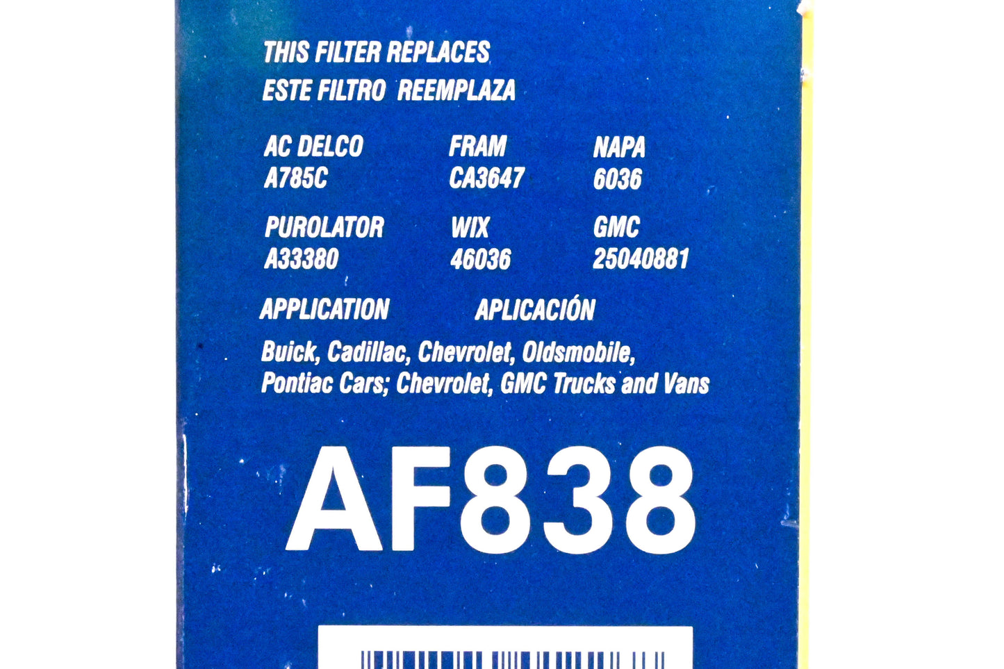 Hastings AF838 Air Filter NOS