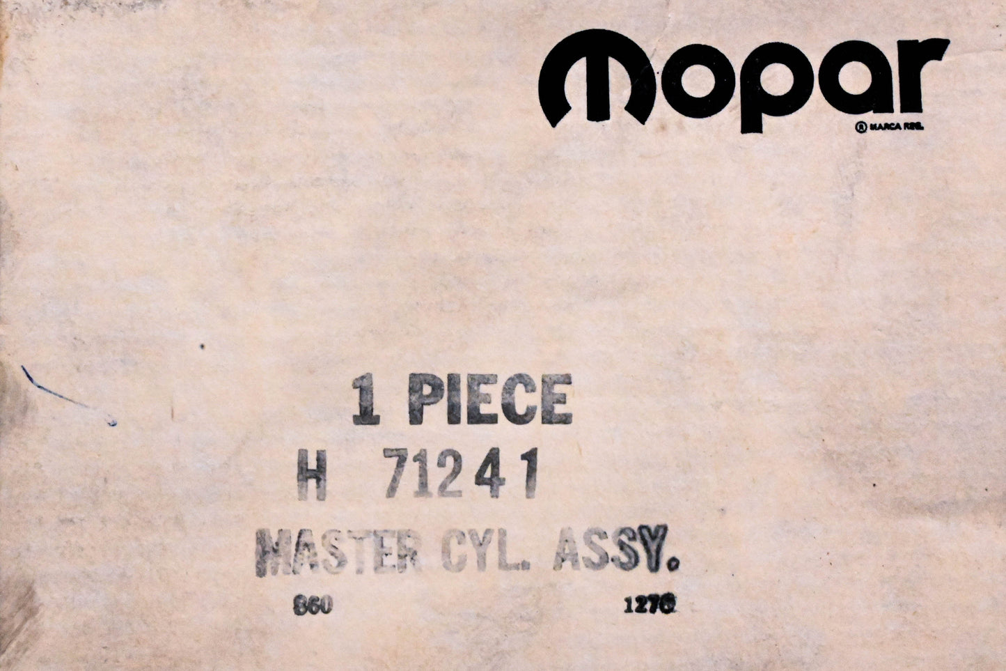Mopar H-71241, H71241 Master Cylinder Assembly NOS