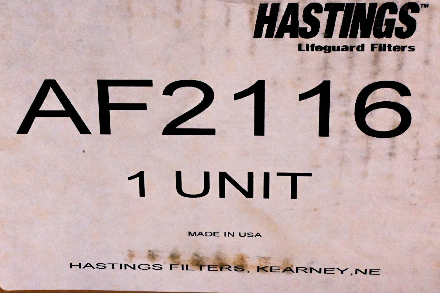 Hastings AF2116 Air Filter Kit NOS