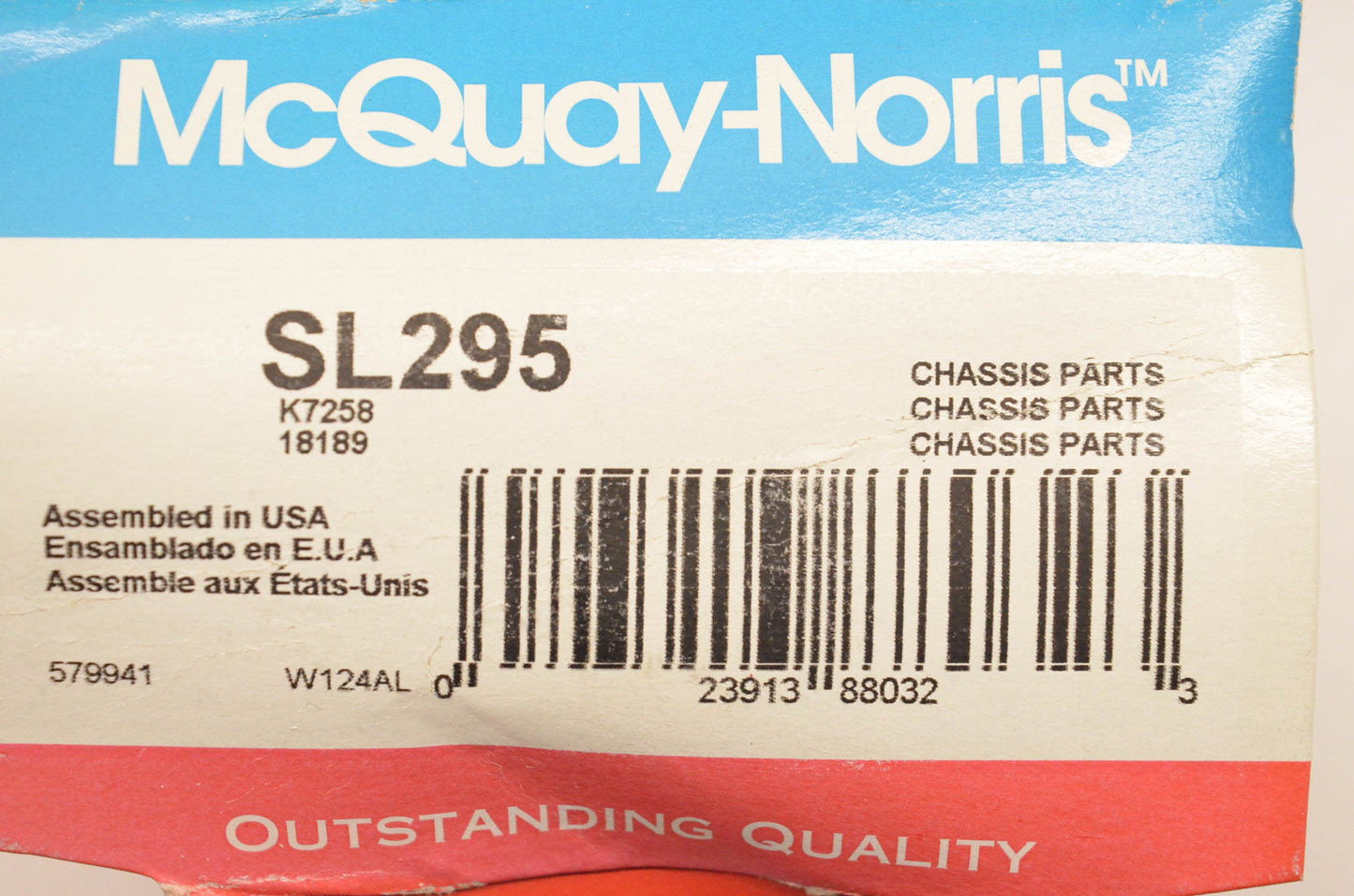 McQuay-Norris SL295, K7258, 18189 Chassis Sway Bar Kit NOS