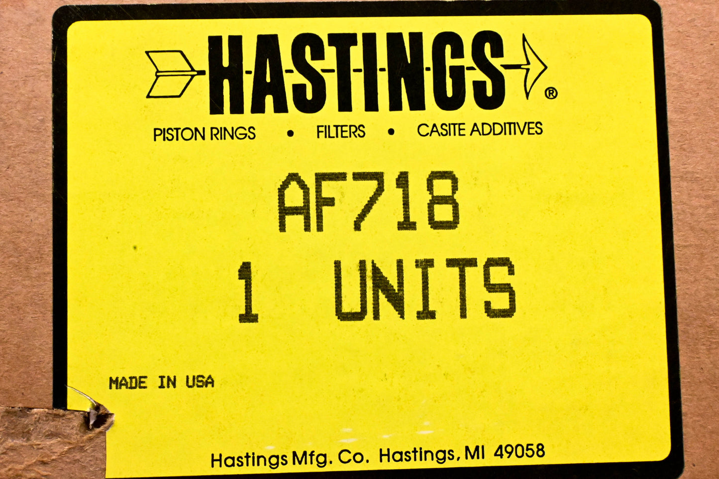 Hastings AF718 Air Filter NOS