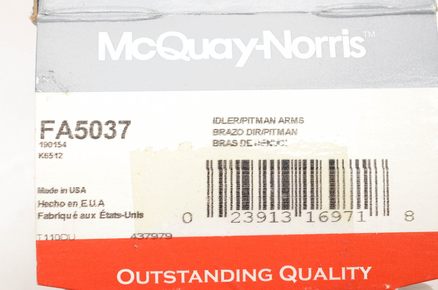 McQuay-Norris FA5037, 190154, K6512 Pitman Arms Idler Kit NOS