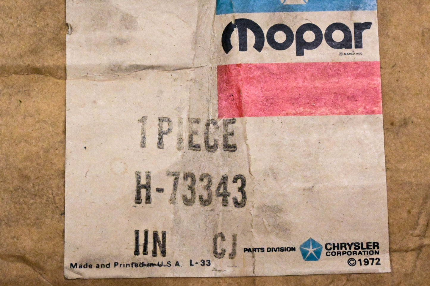 Mopar H73343, H-73343 Master Cylinder Assembly NOS